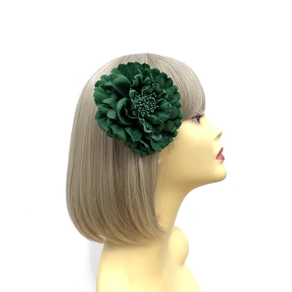 Emerald Green Hair Flower Fascinator Clip-Fascinators Direct
