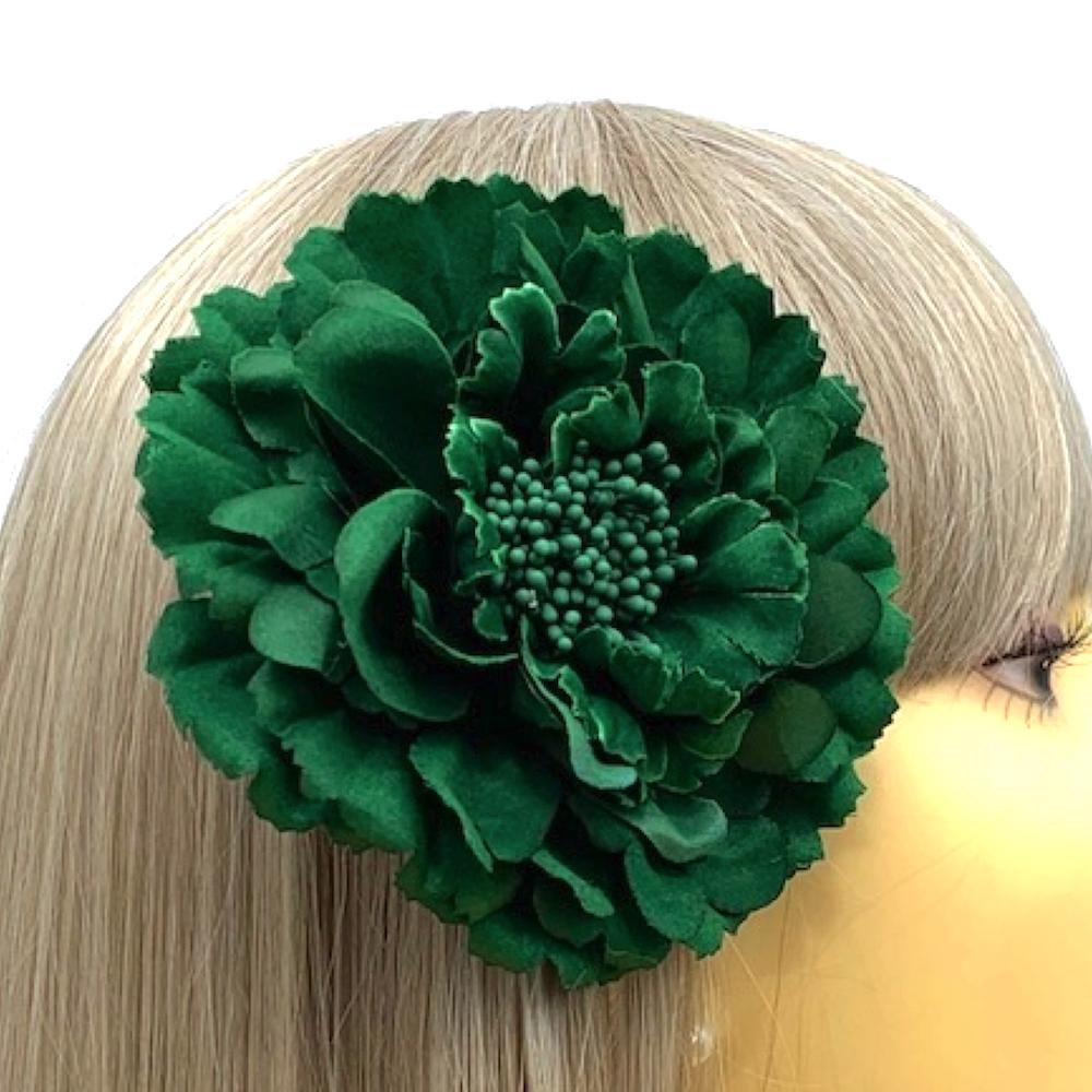 Emerald Green Fascinator Clip Hair Flower for Weddings Bridesmaids