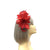 Feather & Mesh Red Fascinator with Diamante Beads-Fascinators Direct