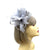 Feather & Mesh Silver Grey Fascinator with Diamante Beads-Fascinators Direct