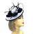 Feathered Black & White Hatinator with Curled Quill-Fascinators Direct