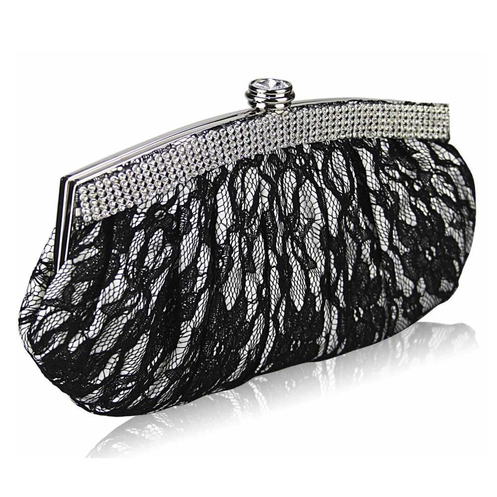 Black and white evening bags best sale