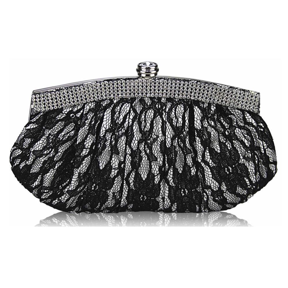 Black & white clutch top bag