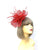 Fluted Sinamay Flower Red Fascinator Headband-Fascinators Direct