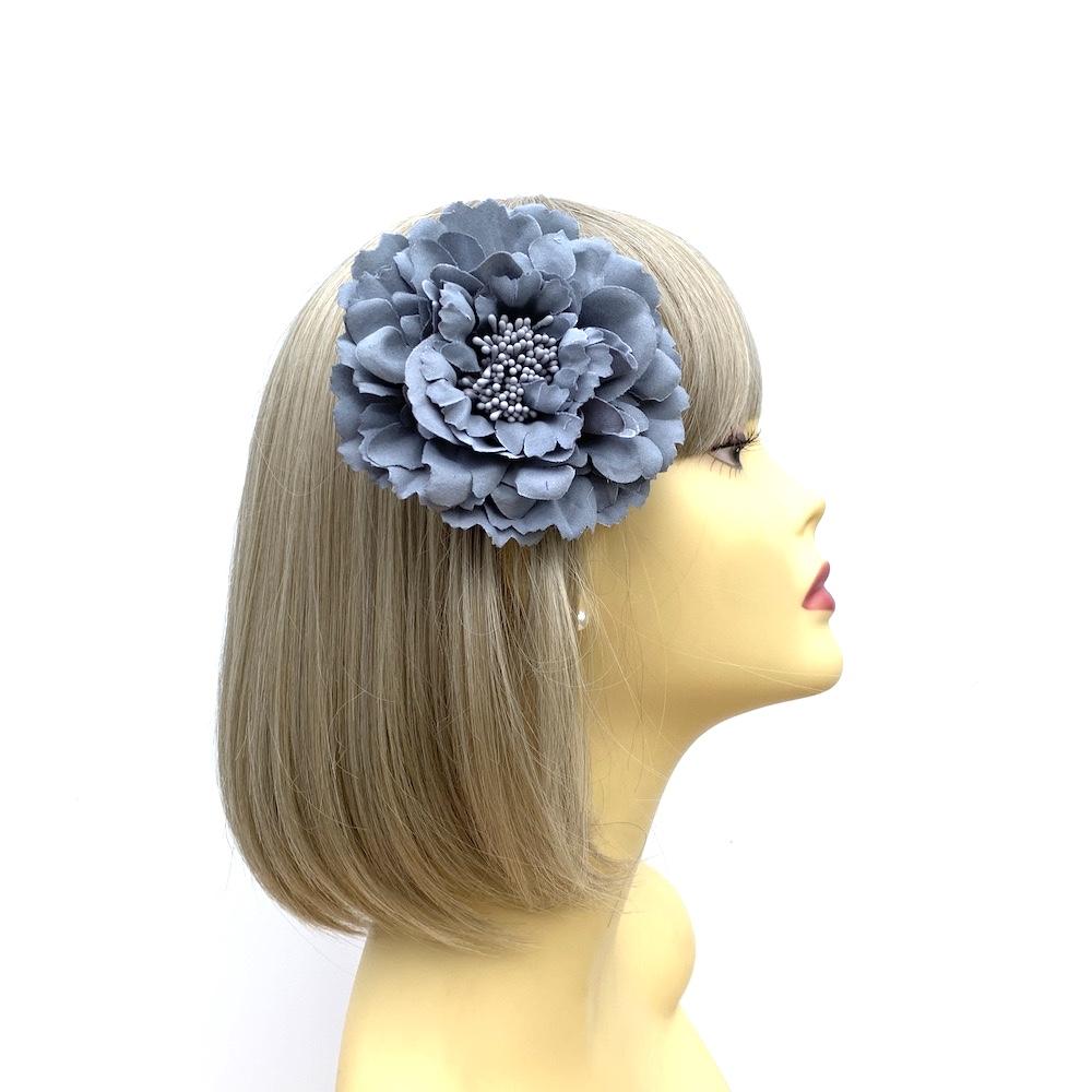 Grey Hair Flower Fascinator Clip-Fascinators Direct