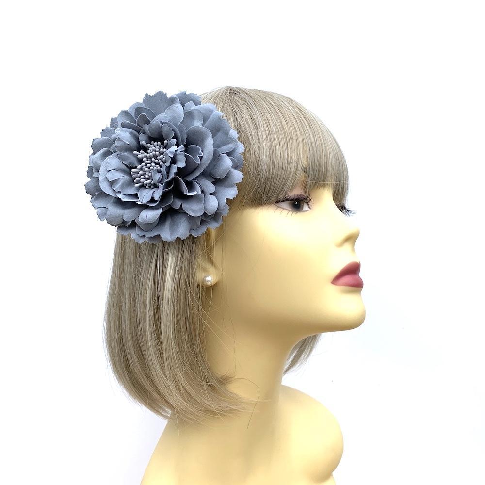 Grey Hair Flower Fascinator Clip for Weddings Festivals Holiday Hair