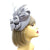 Grey Pillbox Fascinator with Pearl Flower & Feathers-Fascinators Direct