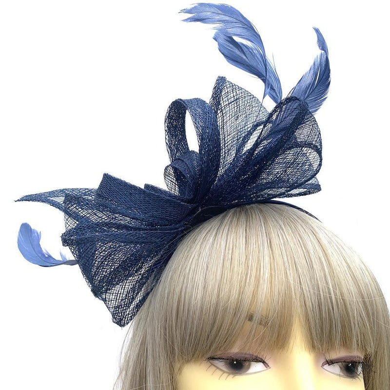 Isobel Navy Fascinator Headband for Weddings & Occasions