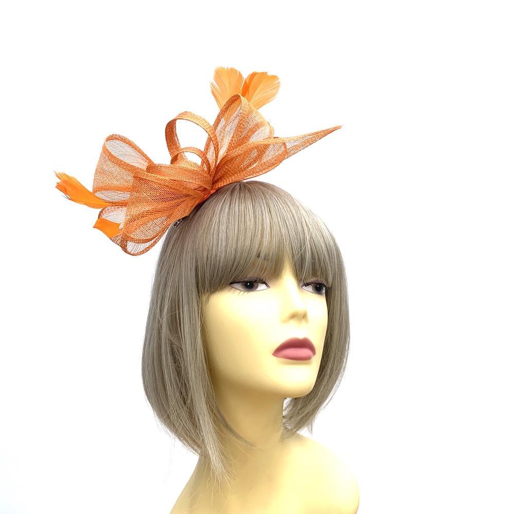 Isobel Orange Fascinator Headband-Fascinators Direct