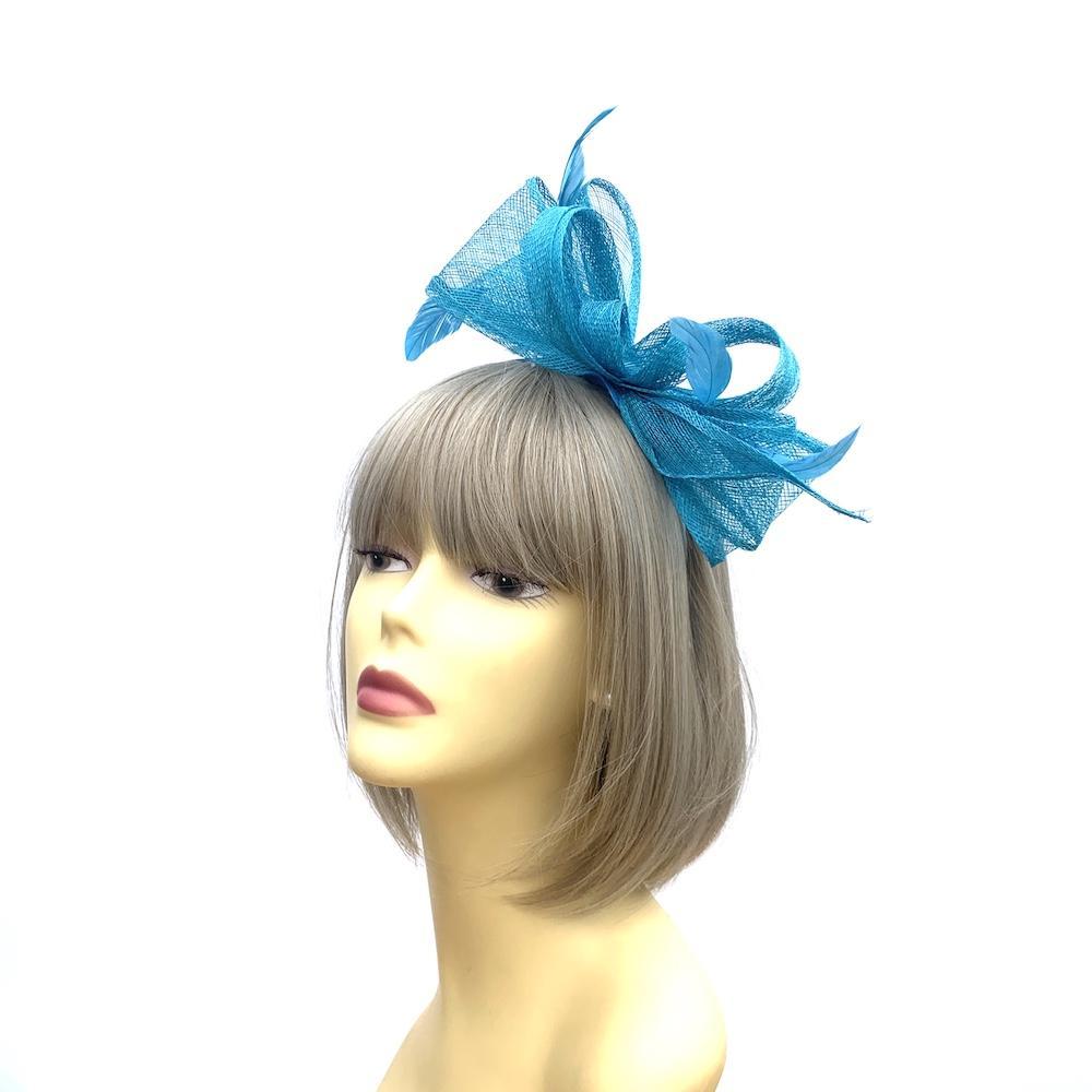 Isobel Turquoise Fascinator Headband-Fascinators Direct