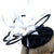 Large Black Fascinator with White Feather Flower & Spots-Fascinators Direct