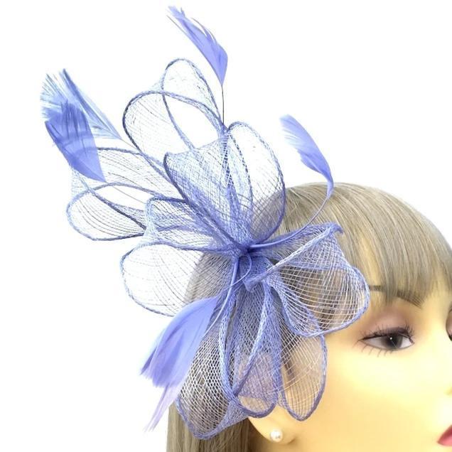 Lavender Fascinator Hair Comb with Feathers &amp; Loops-Fascinators Direct