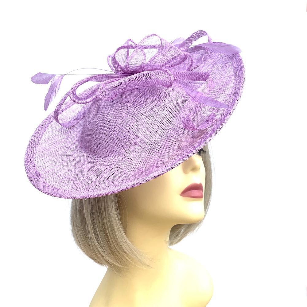 Lilac Sinamay Saucer Fascinator Hat-Fascinators Direct