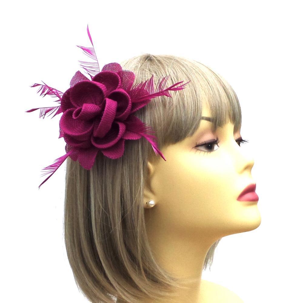 Lily Flower Small Magenta Fascinator Hair Clip-Fascinators Direct