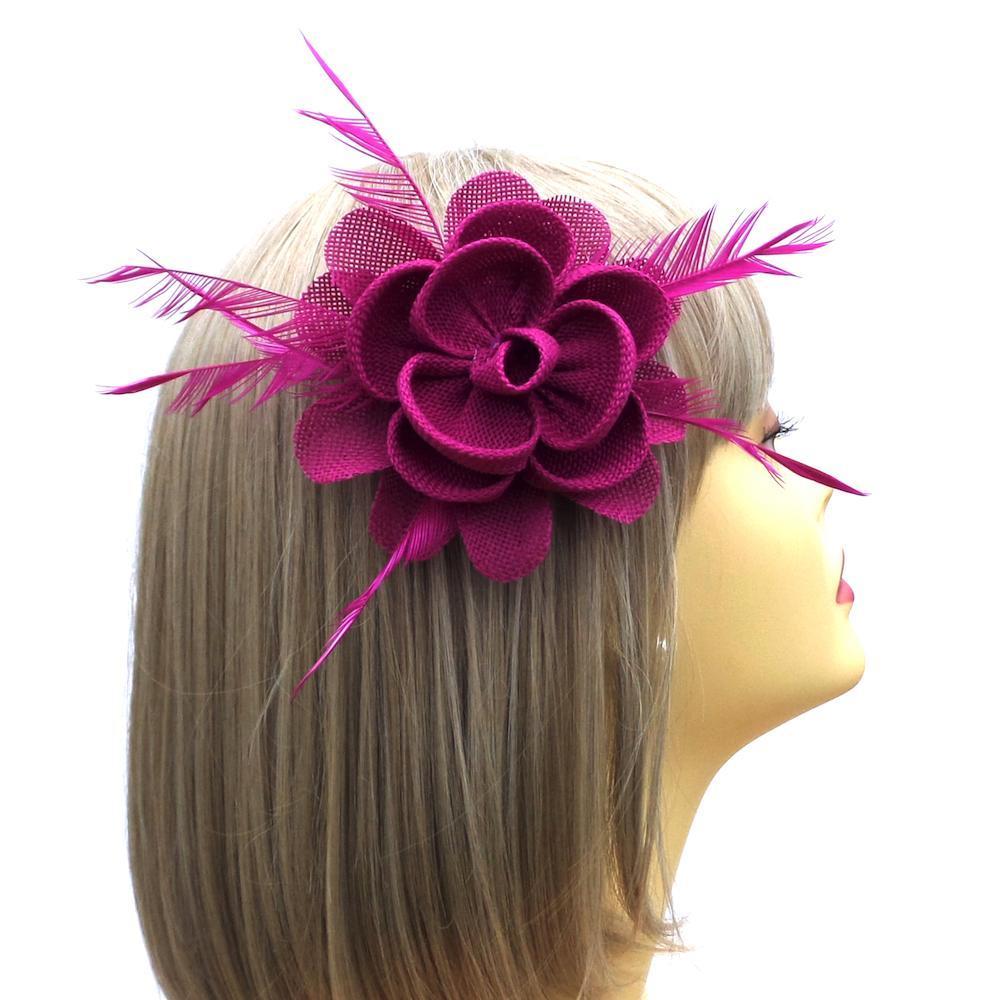 Lily Flower Small Magenta Fascinator Hair Clip-Fascinators Direct