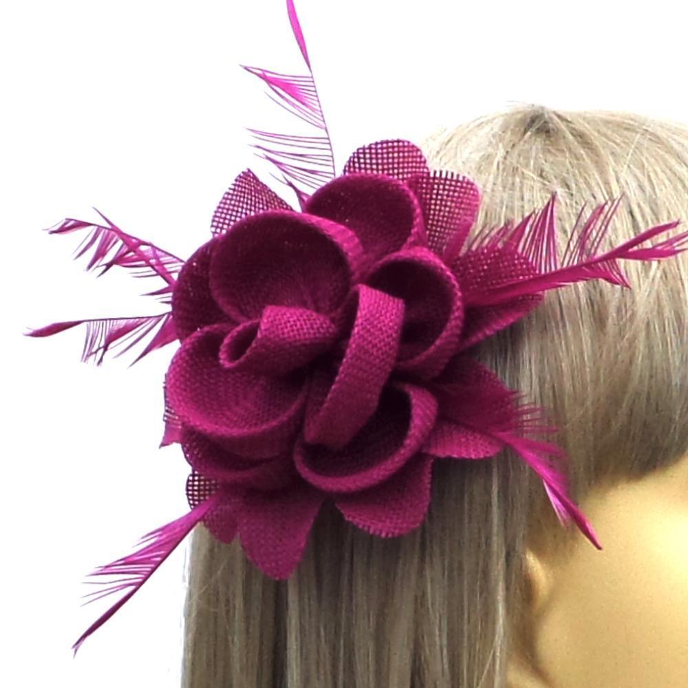Lily Flower Small Magenta Fascinator Hair Clip-Fascinators Direct