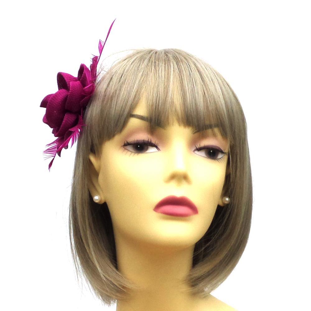 Lily Flower Small Magenta Fascinator Hair Clip-Fascinators Direct