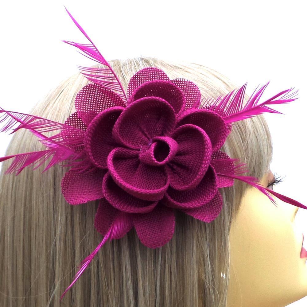 Lily Flower Small Magenta Fascinator Hair Clip-Fascinators Direct