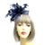 Millinery by Michelle Navy Fascinator Flower with Feathers & Sinamay-Fascinators Direct