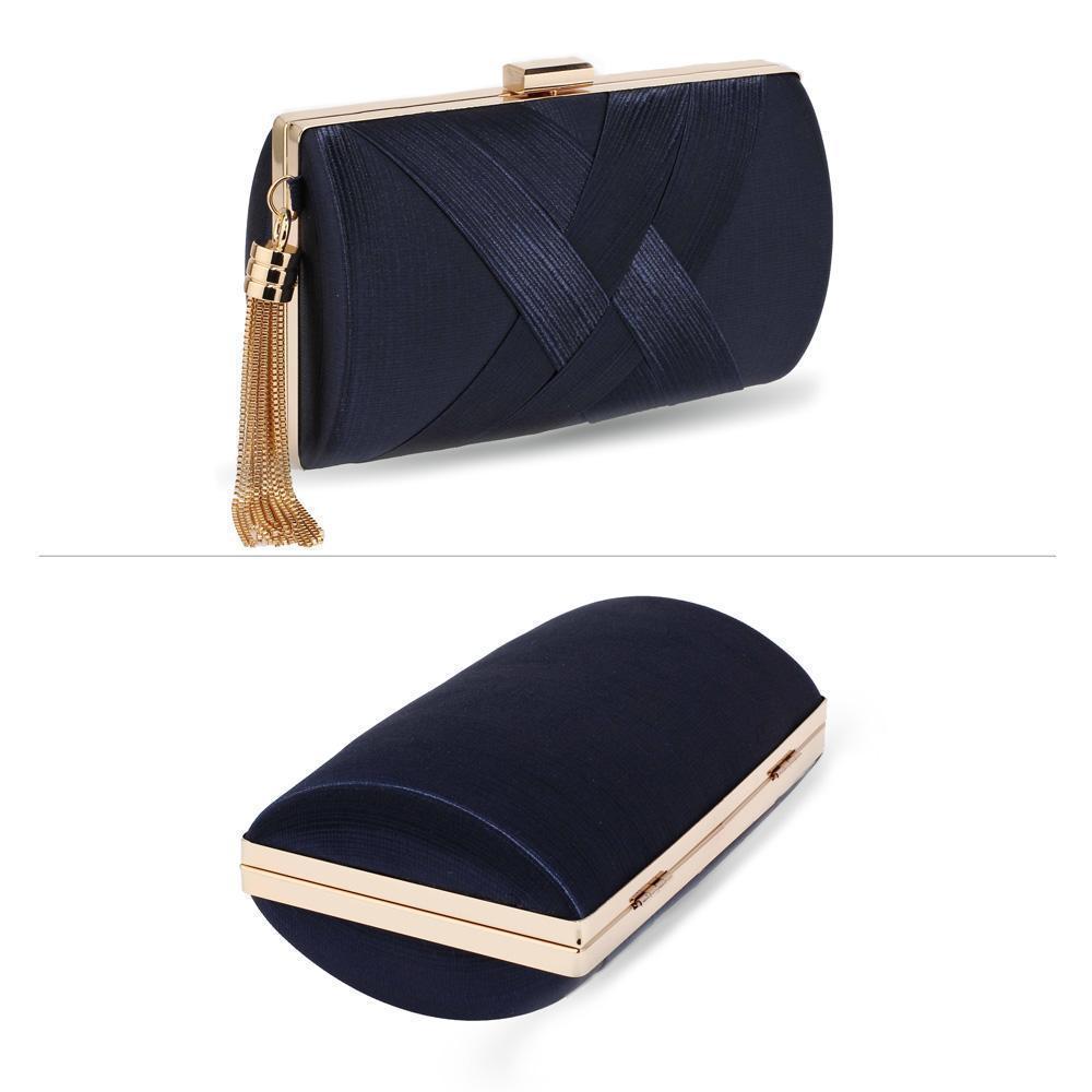 Navy box best sale clutch bag