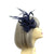 Navy Flower Fascinator Clip with Feathers-Fascinators Direct