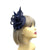 Navy Hair Fascinator with Sinamay Flower & Feather Quill-Fascinators Direct