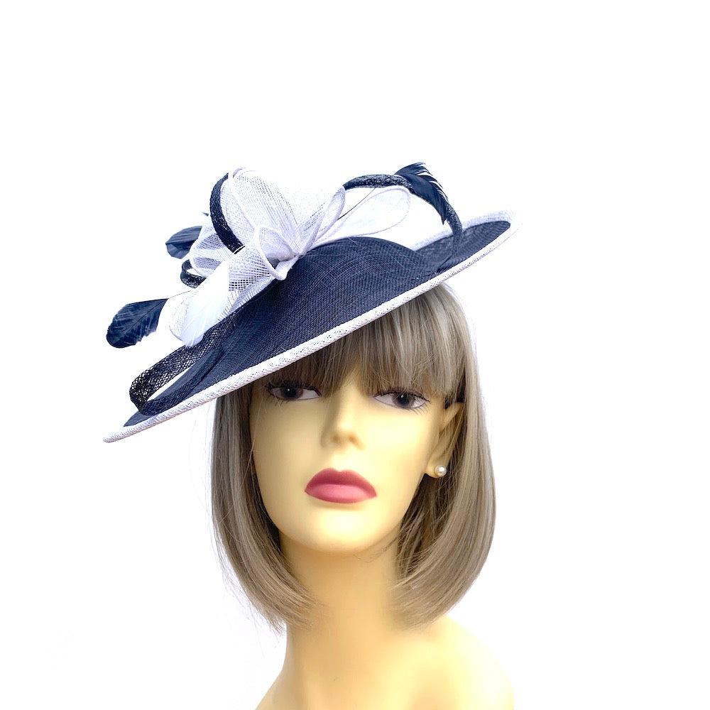 Navy & White Fascinators from Fascinators Direct Free Delivery