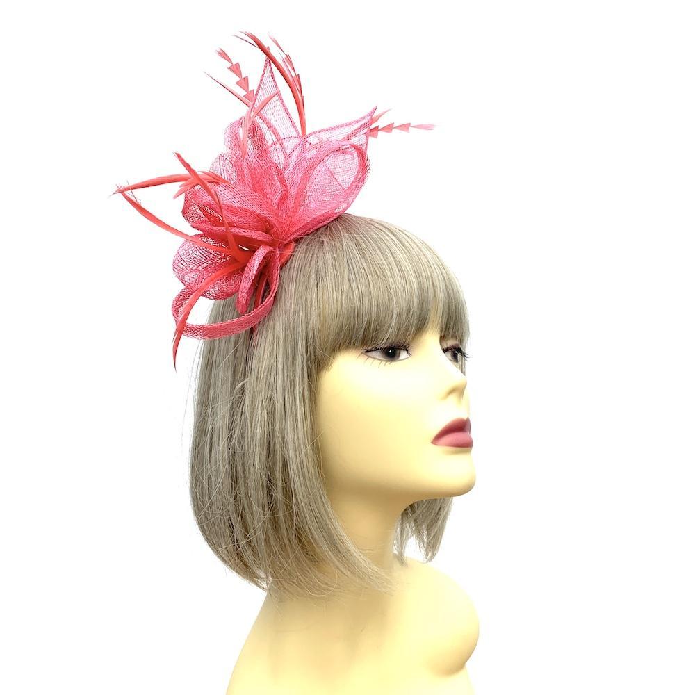 Olivia Coral Fascinator Headband-Fascinators Direct