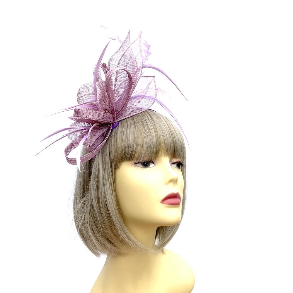 Olivia Lilac Fascinator Headband-Fascinators Direct
