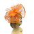 Orange Large Fascinator with Ruched Crinoline & Flower-Fascinators Direct