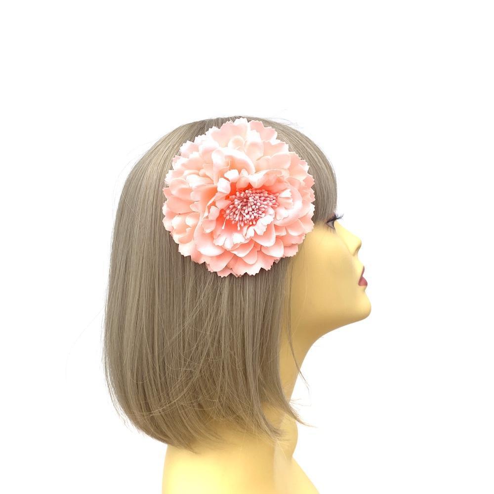 Peach Hair Flower Fascinator Clip-Fascinators Direct