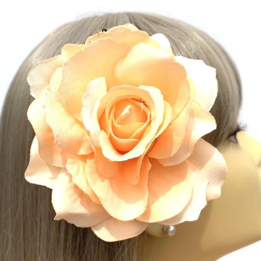 Large Lily Flower, Pearl and Crystal Bridal Hair Pins - Bish Bosh Becca