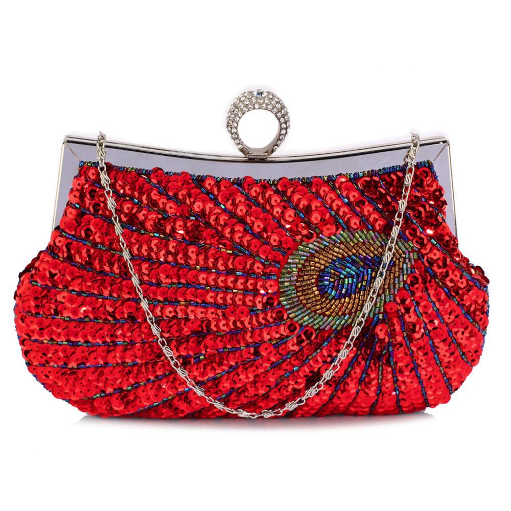 Red evening Bag with silver bow detail – Burke by Design