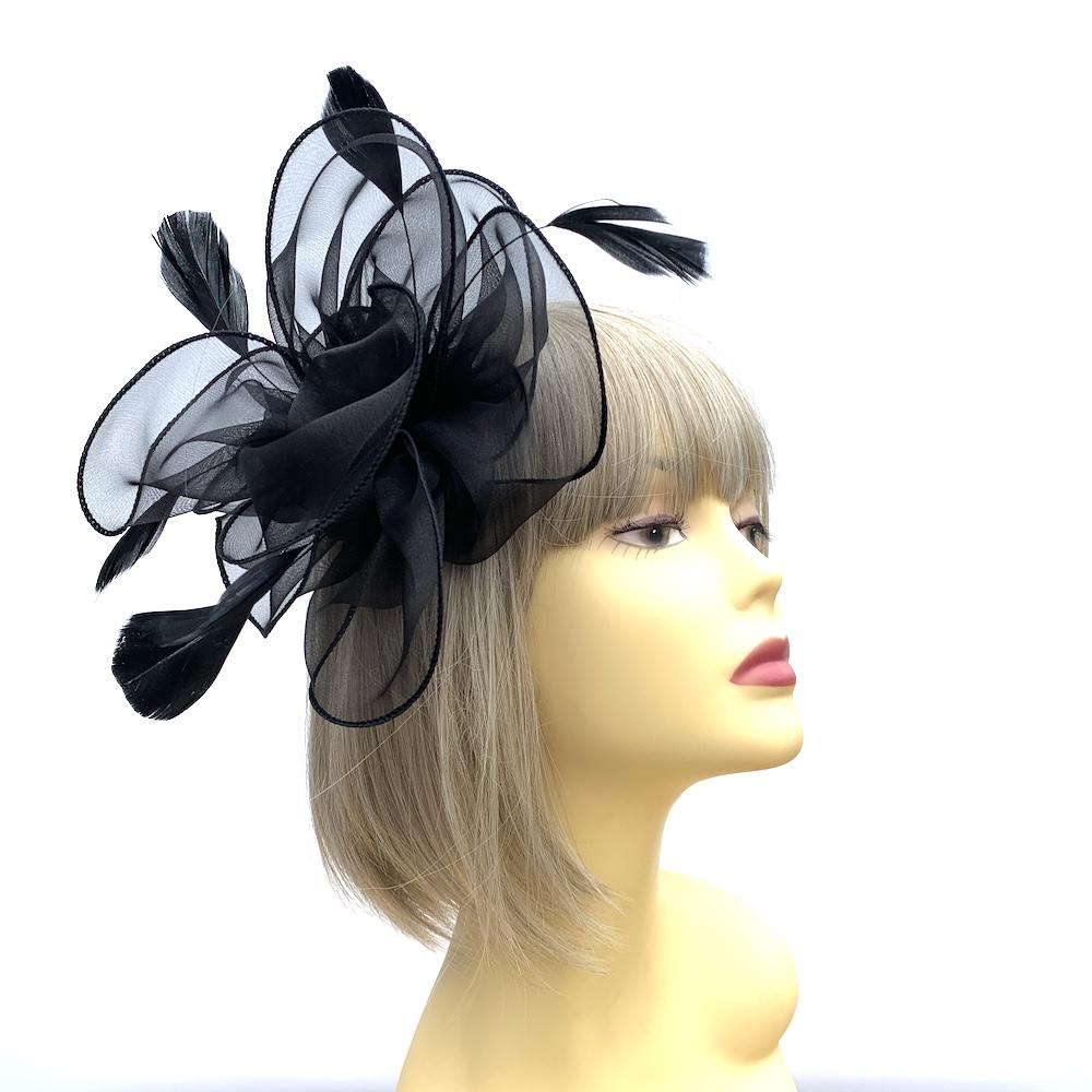 Black Funeral Hats Funeral Fascinators with Black Veil / Birdcage