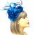 Persian Blue Flower Fascinator with Looped Ribbons & Wispy Feathers-Fascinators Direct