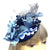 Pillbox Style Blue Fascinator Hat with Flowers & Jewels-Fascinators Direct