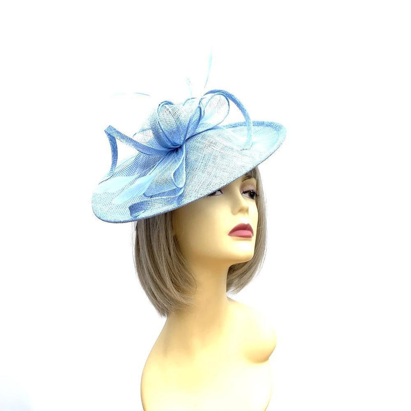 Pale Blue / Powder Blue Teardrop Disc Fascinator for Weddings