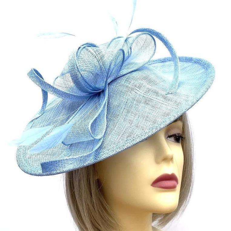 Pale Blue / Powder Blue Teardrop Disc Fascinator for Weddings