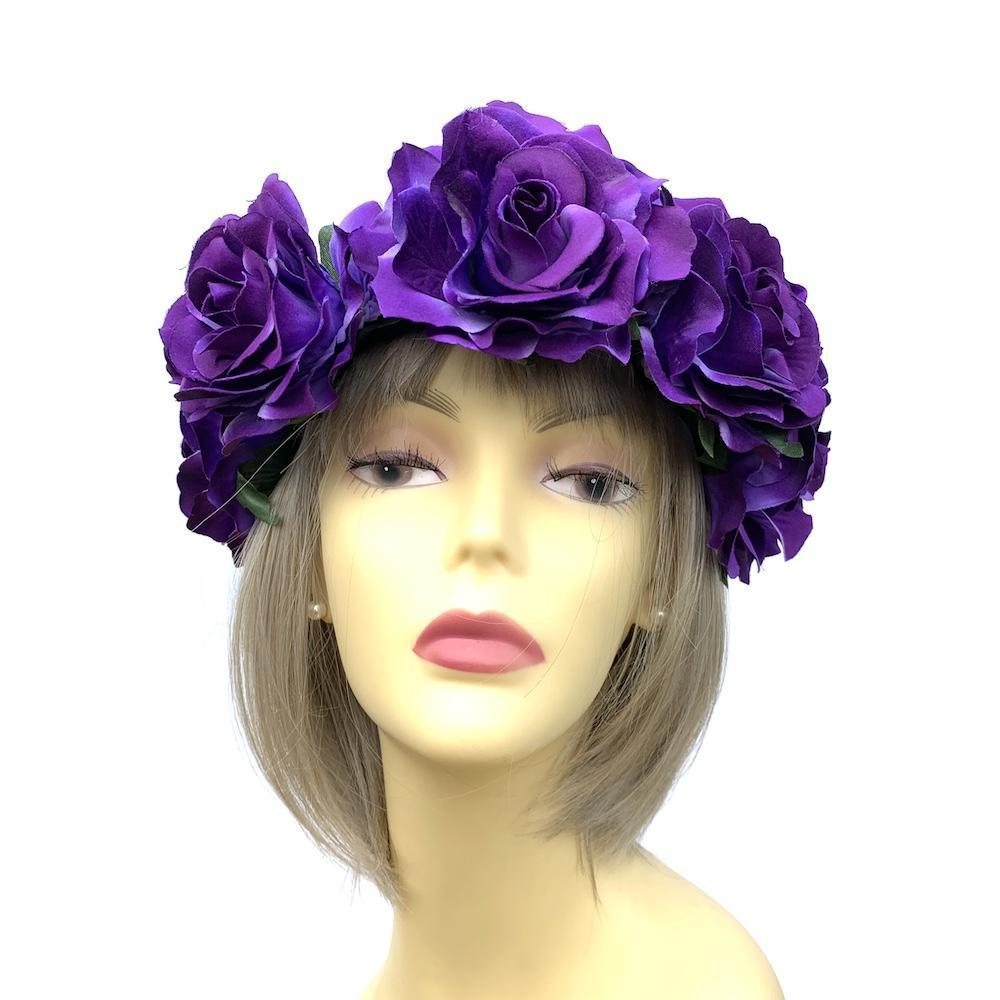 Purple Flower Crown Hair Garland-Fascinators Direct