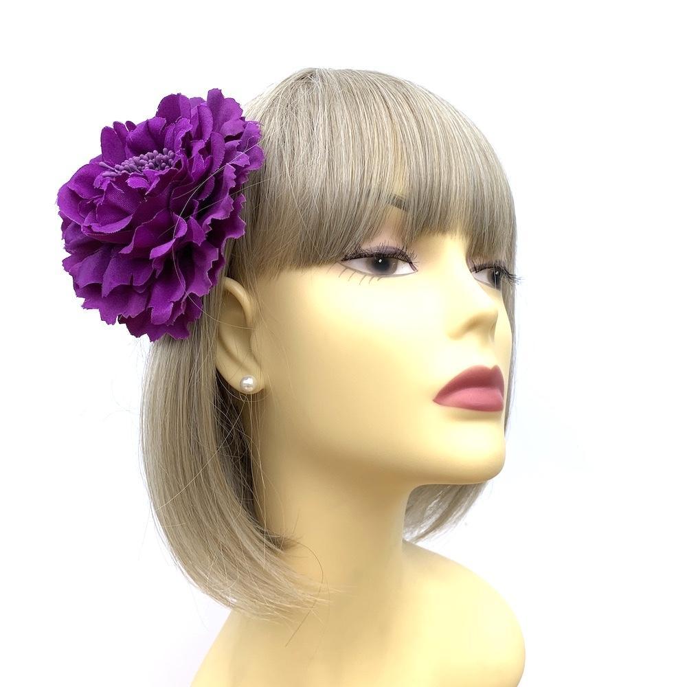 Purple Hair Flower Fascinator Clip