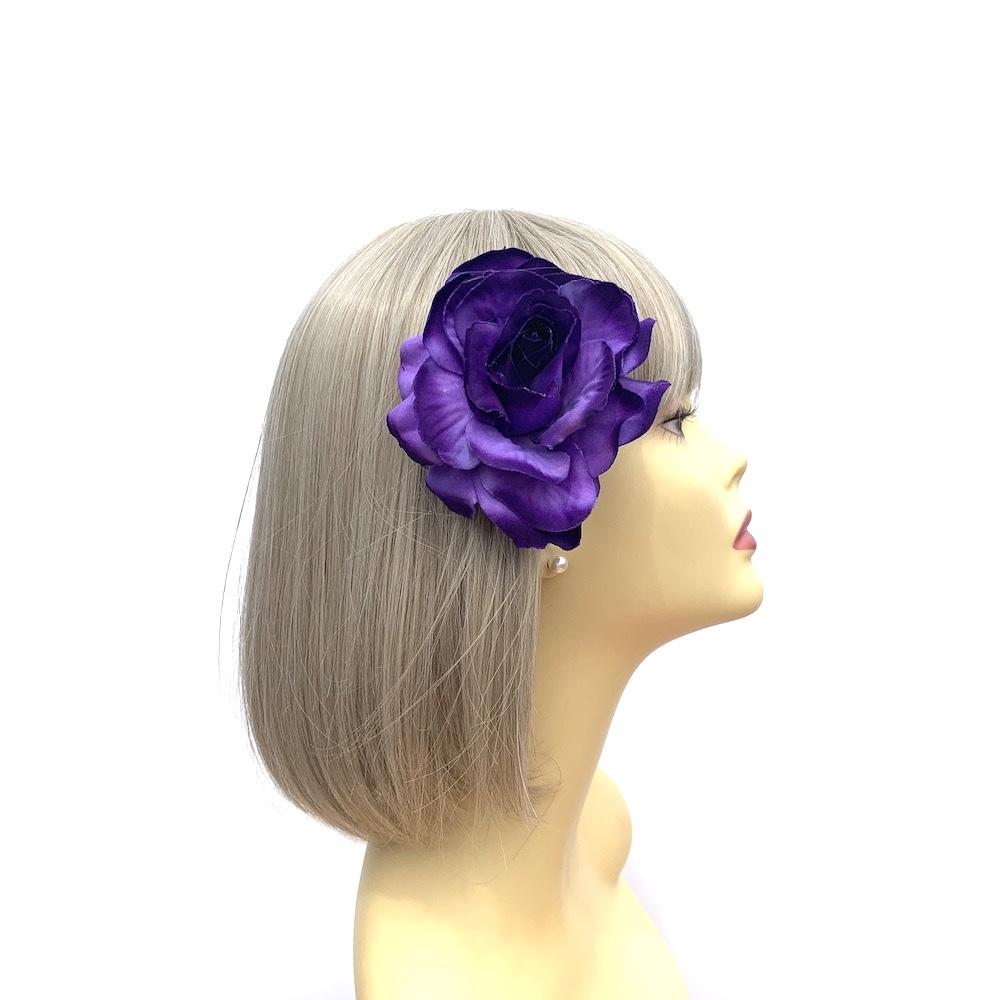 Purple rose on sale hair clip