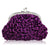 Purple Ruched Satin Clutch Bag with Diamante-Fascinators Direct