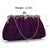 Purple Satin Clutch Bag with Diamante Flower-Fascinators Direct