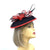 Red & Black Fascinator Hat with Embroidered Detail-Fascinators Direct