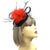 Red & Black Fascinator Headband with Organza Flower-Fascinators Direct