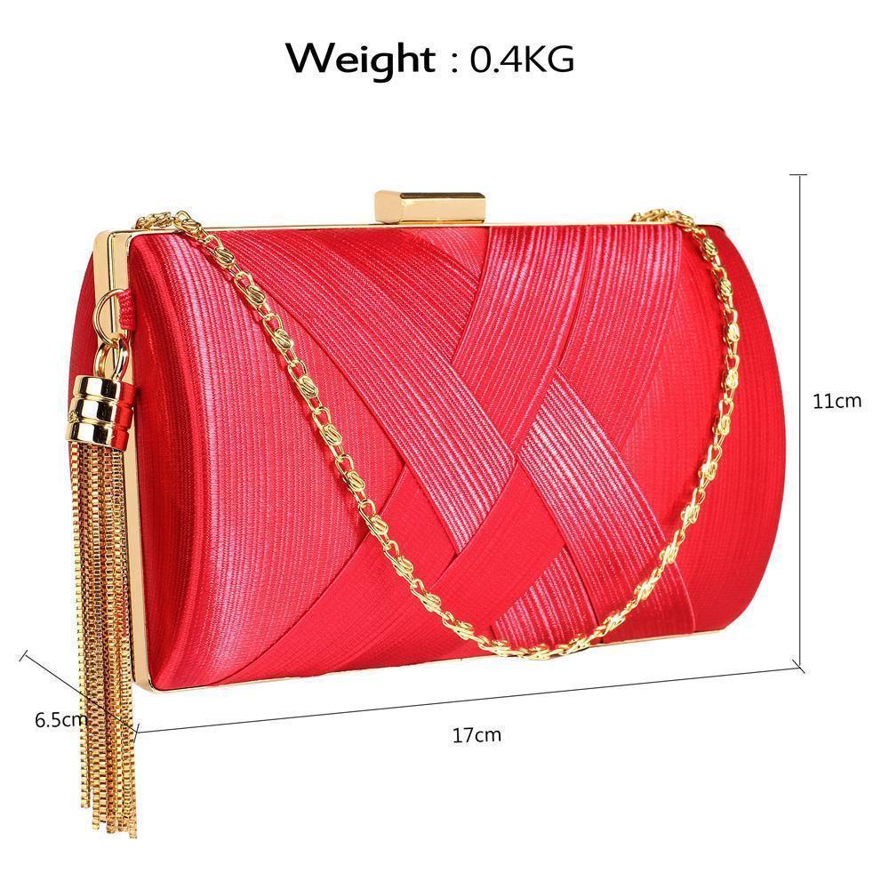 Red Box Clutch Bag with Tassel-Fascinators Direct