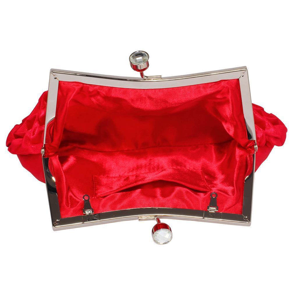 Red Clutch Bag with Honeycomb Satin Design-Fascinators Direct
