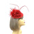 Red Fascinator Hat with Curled Quills and Feather Flower-Fascinators Direct