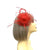 Red Flower Fascinator Clip with Polka Dot Netting-Fascinators Direct