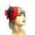 Red Pillbox Hat Fascinator with Flower-Fascinators Direct
